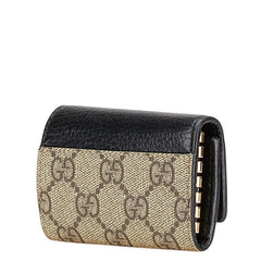 グッチ GGスプリーム GGマーモント キーケース 6連 456118 ブラック レザー レディース GUCCI 中古
