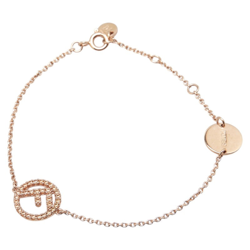 フェンディ エフ イズ フェンディ ラインストーン ブレスレット ピンクゴールド メッキ レディース FENDI 【中古】