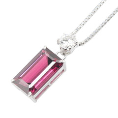 Pt900 プラチナ Pt850 プラチナ ガーネット5.05ct ダイヤ0.34ct ペンダントネックレス レディース 【中古】