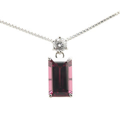 Pt900 プラチナ Pt850 プラチナ ガーネット5.05ct ダイヤ0.34ct ペンダントネックレス レディース 【中古】