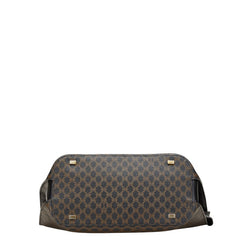 セリーヌ マカダム ハンドバッグ ブラック ブラウン PVC レザー レディース CELINE 【中古】