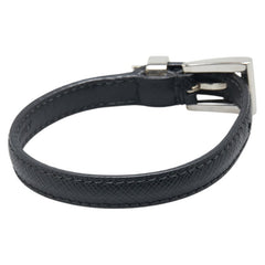 プラダ ロゴ ブレスレット ブラック サフィアーノレザー レディース PRADA 【中古】