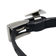 プラダ ロゴ ブレスレット ブラック サフィアーノレザー レディース PRADA 【中古】