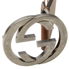 グッチ インターロッキングG ベルト サイズ：85/34 546389 ブラウン レザー メンズ GUCCI 【中古】