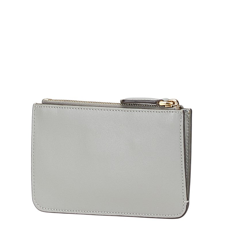 フェンディ マルチスタッズ コインケース キーケース 8AP151 グレー レザー レディース FENDI 【中古】