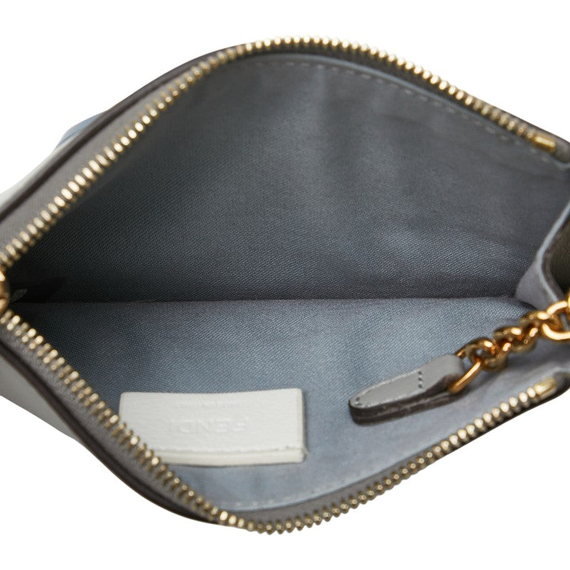 フェンディ マルチスタッズ コインケース キーケース 8AP151 グレー レザー レディース FENDI 【中古】