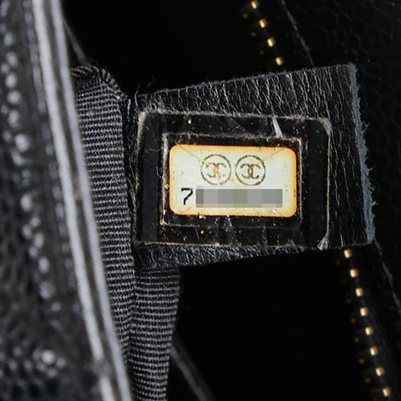 シャネル 復刻トート ココマーク トートバッグ ブラック キャビアスキン レディース CHANEL 【中古】