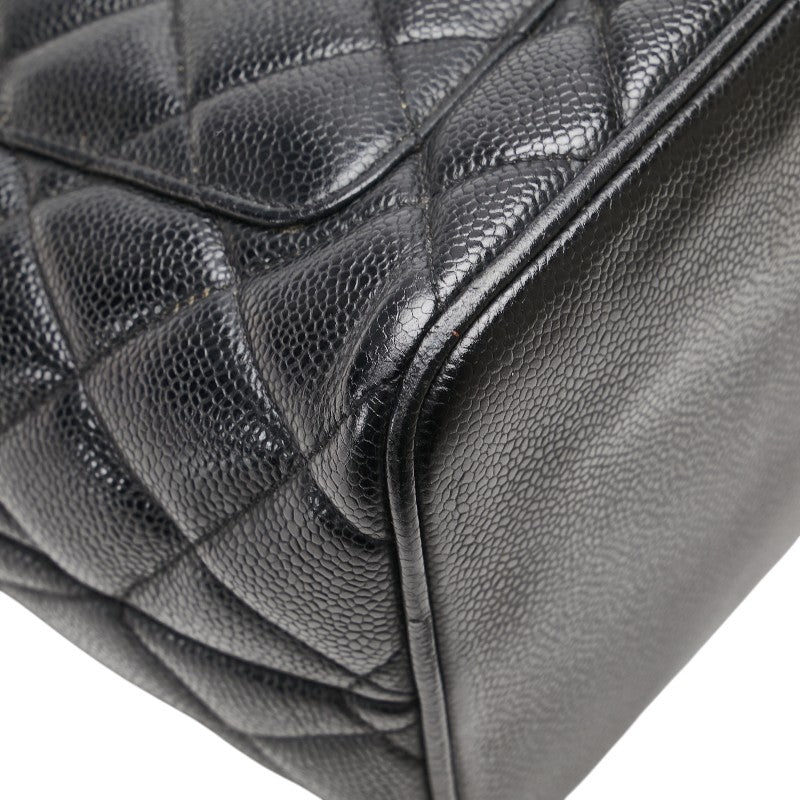 シャネル 復刻トート ココマーク トートバッグ ブラック キャビアスキン レディース CHANEL 【中古】