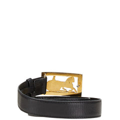 セリーヌ 馬車金具 ベルト サイズ：65 ブラック レザー レディース CELINE 【中古】