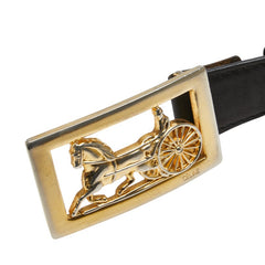 セリーヌ 馬車金具 ベルト サイズ：65 ブラック レザー レディース CELINE 【中古】
