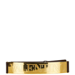 ヴァレンティノ ロゴプレート ベルト サイズ：73 ブラウン レザー レディース VALENTINO 【中古】