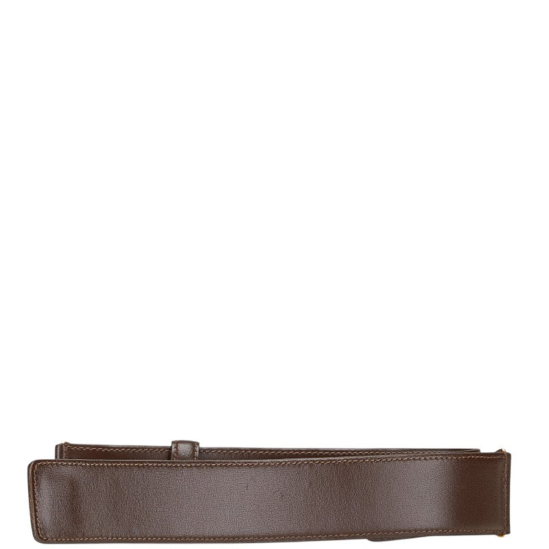 ヴァレンティノ ロゴプレート ベルト サイズ：73 ブラウン レザー レディース VALENTINO 【中古】