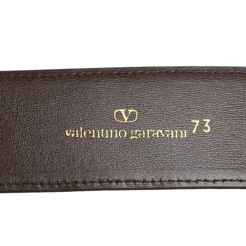 ヴァレンティノ ロゴプレート ベルト サイズ：73 ブラウン レザー レディース VALENTINO 【中古】