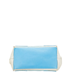 バレンシアガ ネイビーカバスS ハンドバッグ トートバッグ 339933 アイボリー ブルー キャンバス レザー レディース BALENCIAGA 【中古】