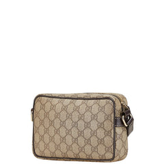 グッチ GGスプリーム 斜め掛け ショルダーバッグ 201447 ベージュ ブラウン PVC レザー レディース GUCCI 【中古】