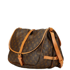 ルイ ヴィトン モノグラム ソミュール35 斜め掛け ショルダーバッグ M42254 ブラウン PVC レザー レディース LOUIS VUITTON 【中古】