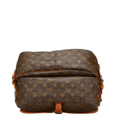 ルイ ヴィトン モノグラム ソミュール35 斜め掛け ショルダーバッグ M42254 ブラウン PVC レザー レディース LOUIS VUITTON 【中古】