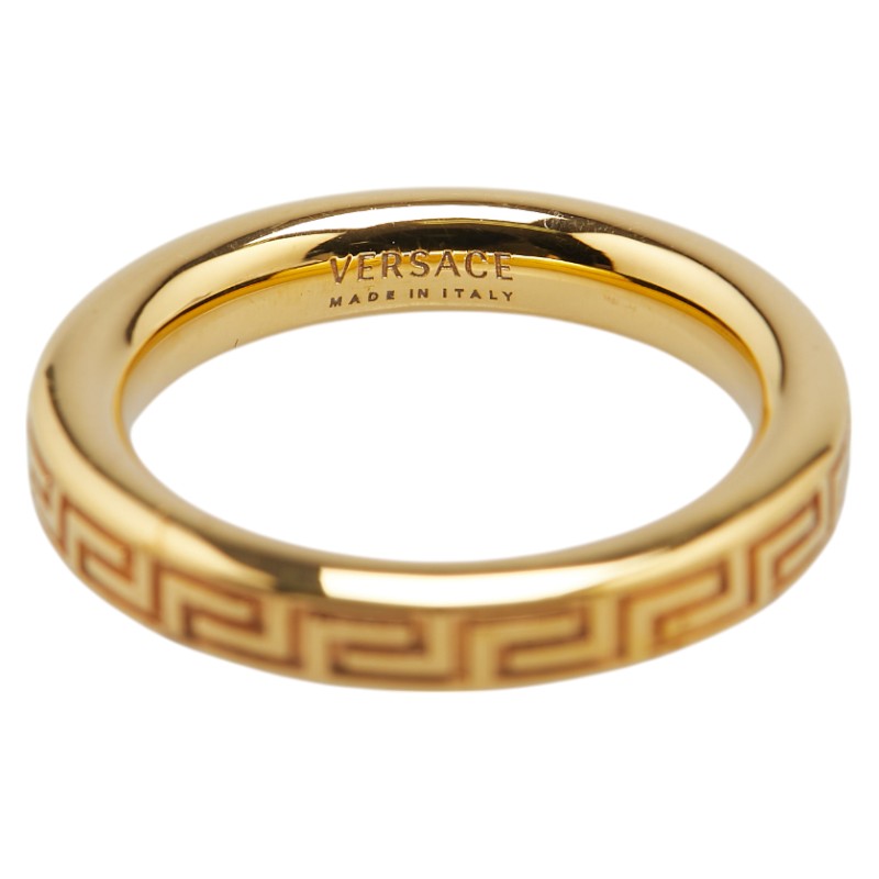 ヴェルサーチェ エングレイブド グリークキー リング 指輪 DG56785 DJMT ゴールド メッキ レディース VERSACE 【中古】