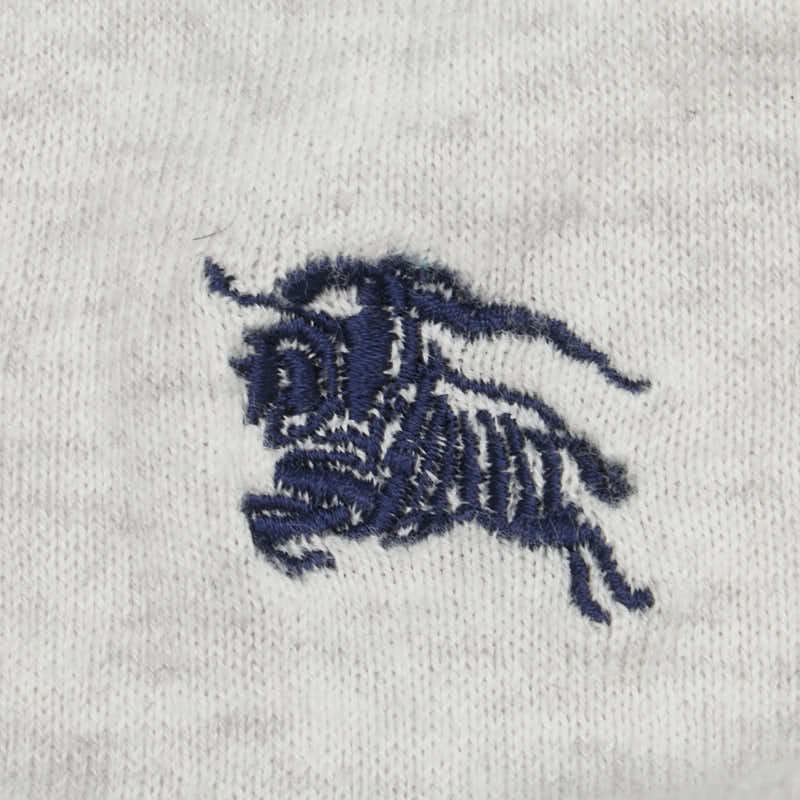 バーバリー ブラックレーベル 刺繍ロゴ カーディガン サイズ：2 グレー コットン メンズ BURBERRY 【中古】