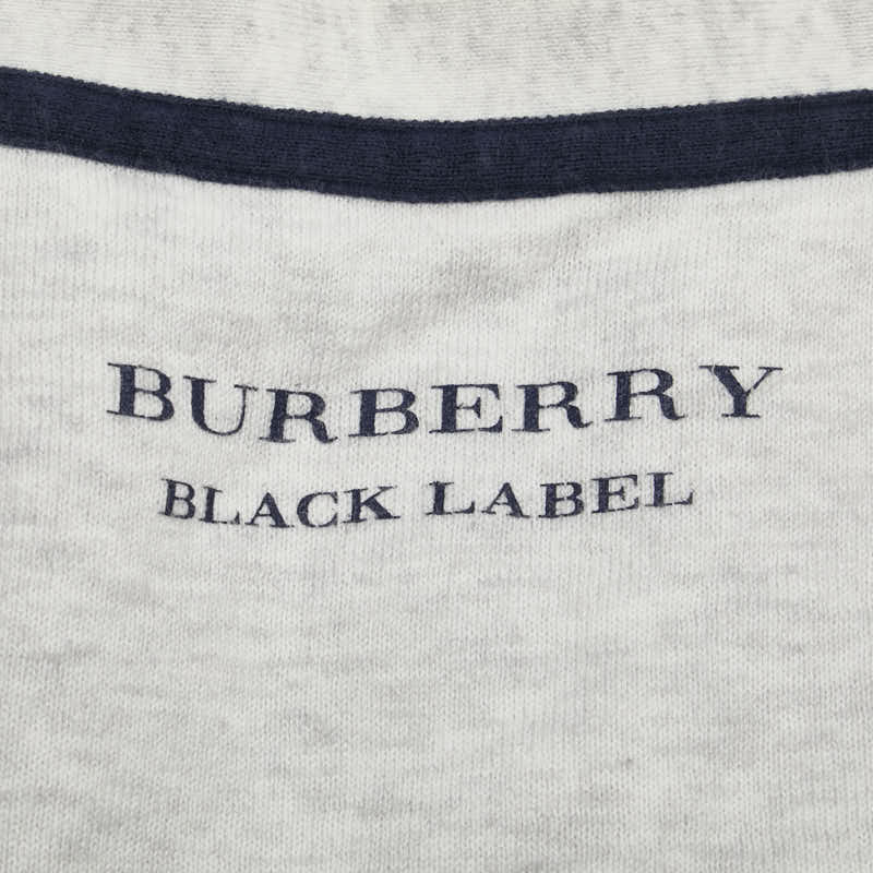バーバリー ブラックレーベル 刺繍ロゴ カーディガン サイズ：2 グレー コットン メンズ BURBERRY 【中古】