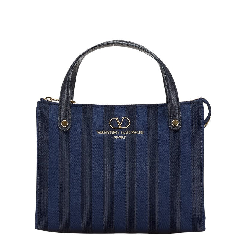 ヴァレンティノ SPORT ミニハンドバッグ ネイビー ブラック ナイロン  VALENTINO 【中古】