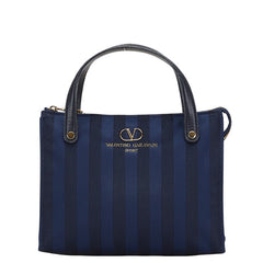 ヴァレンティノ SPORT ミニハンドバッグ ネイビー ブラック ナイロン  VALENTINO 【中古】