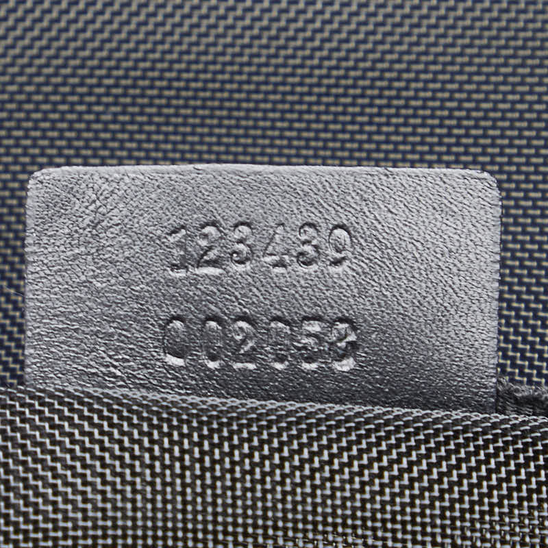 グッチ Gロゴ トートバッグ 123439 ブラック ホワイト キャンバス レディース GUCCI 【中古】