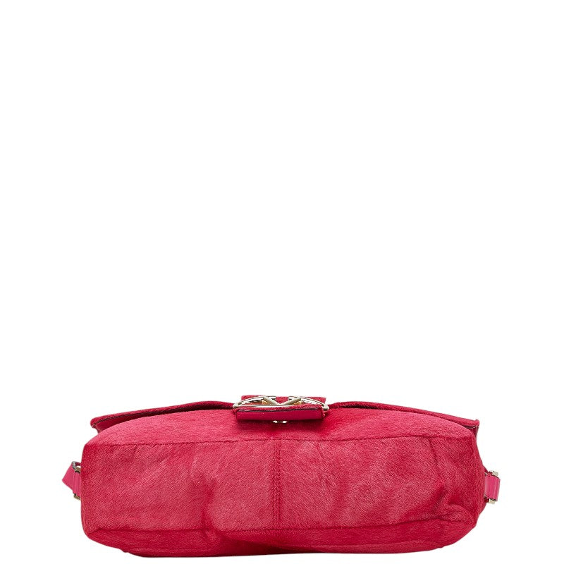 ヴァレンティノ 斜め掛け ショルダーバッグ ピンク ハラコ レザー レディース VALENTINO 【中古】