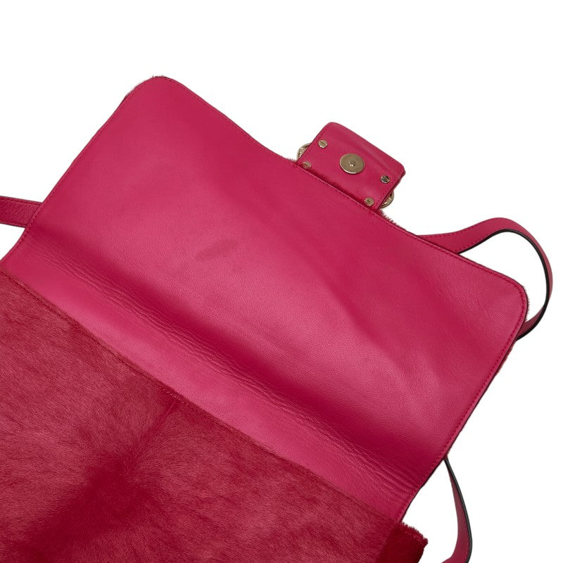 ヴァレンティノ 斜め掛け ショルダーバッグ ピンク ハラコ レザー レディース VALENTINO 【中古】