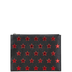 サンローラン スター 星 クラッチバッグ 397295 ブラック レッド レザー レディース SAINT LAURENT 【中古】