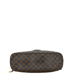 セリーヌ マカダム バニティバッグ ブラック ブラウン PVC レザー レディース CELINE 【中古】