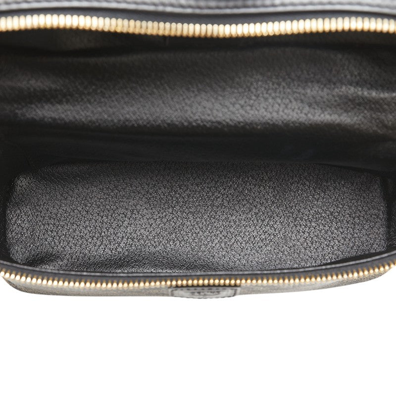セリーヌ マカダム バニティバッグ ブラック ブラウン PVC レザー レディース CELINE 【中古】