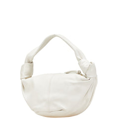ボッテガヴェネタ ダブルノット ハンドバッグ ホワイト レザー レディース BOTTEGAVENETA 【中古】