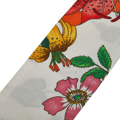 グッチ フローラ 植物 花 ネックボウ スカーフ アイボリー マルチカラー シルク レディース GUCCI 【中古】