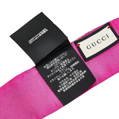 グッチ フローラ プリント フラワー 花 ネックボウ スカーフ マルチカラー シルク レディース GUCCI 【中古】