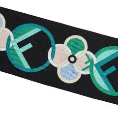 フェンディ ラッピー Fロゴ スカーフ ブラック グリーン シルク レディース FENDI 【中古】