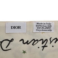 ディオール 植物 花 フラワー モチーフ スカーフ ベージュ ピンク マルチカラー シルク レディース Dior 【中古】