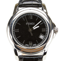 フェンディ リバーシブルケース 腕時計 2200M クオーツ ブラック文字盤 ステンレススチール レザー メンズ FENDI 【中古】