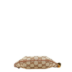グッチ GGキャンバス バンブー ポーチ 小物入れ 220091 ベージュ ブラウン キャンバス レザー レディース GUCCI 【中古】
