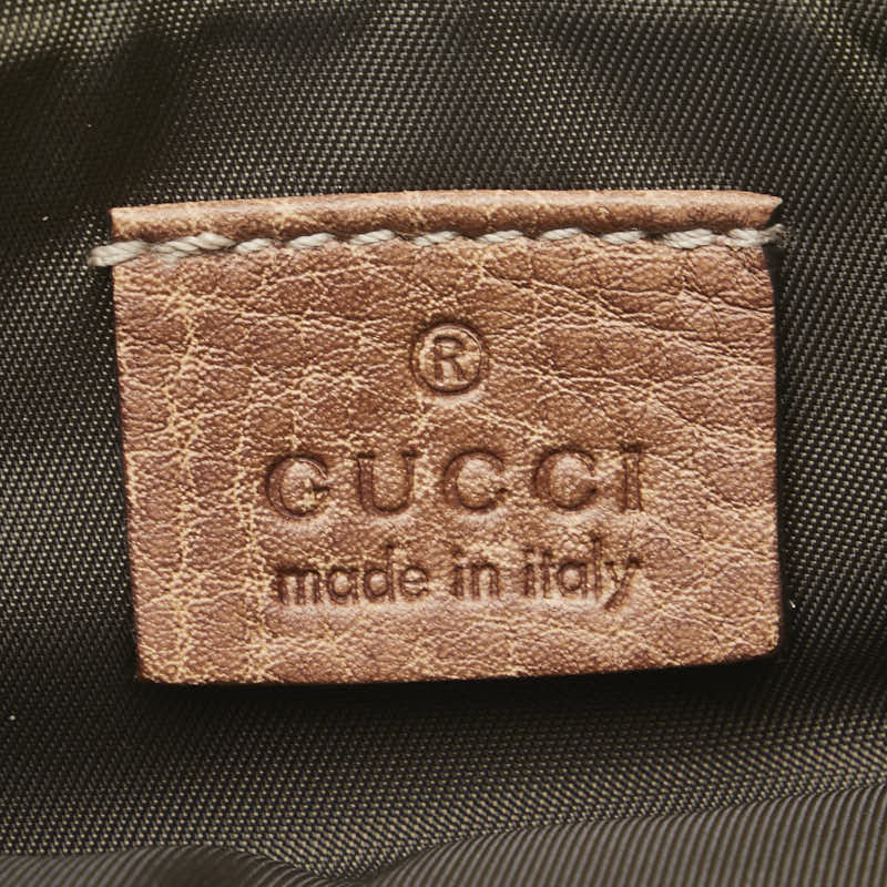 グッチ GGキャンバス バンブー ポーチ 小物入れ 220091 ベージュ ブラウン キャンバス レザー レディース GUCCI 【中古】