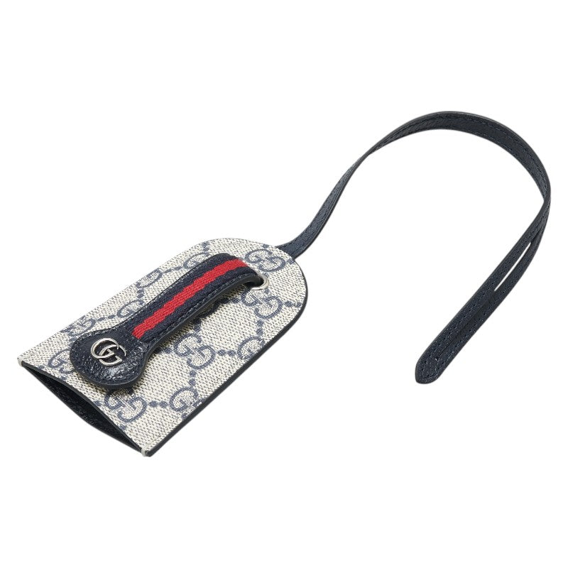 グッチ GGスプリーム ウェブライン チャーム キーケース 725220 ベージュ マルチカラー PVC レザー レディース GUCCI 【中古】