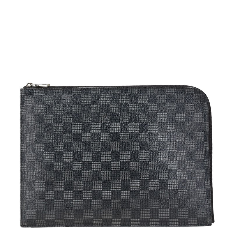 ルイ ヴィトン ダミエ グラフィット ポシェットジュールGM クラッチバッグ N41501 ブラック PVC レザー メンズ LOUIS VUITTON 【中古】
