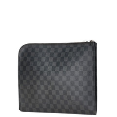 ルイ ヴィトン ダミエ グラフィット ポシェットジュールGM クラッチバッグ N41501 ブラック PVC レザー メンズ LOUIS VUITTON 【中古】