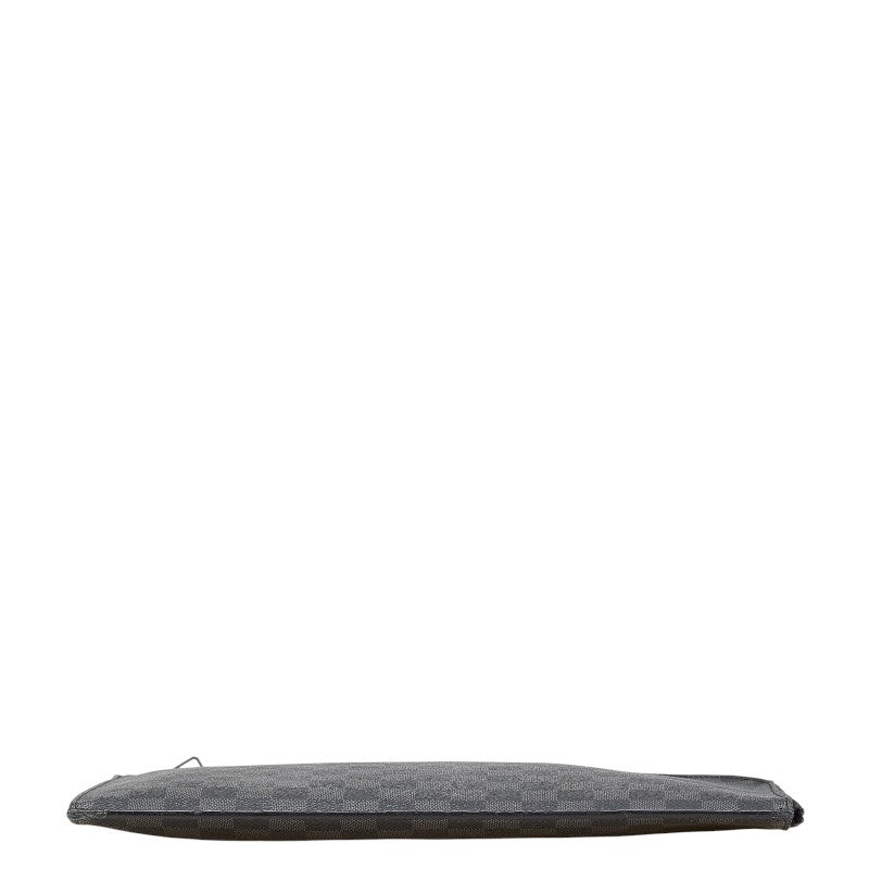 ルイ ヴィトン ダミエ グラフィット ポシェットジュールGM クラッチバッグ N41501 ブラック PVC レザー メンズ LOUIS VUITTON 【中古】