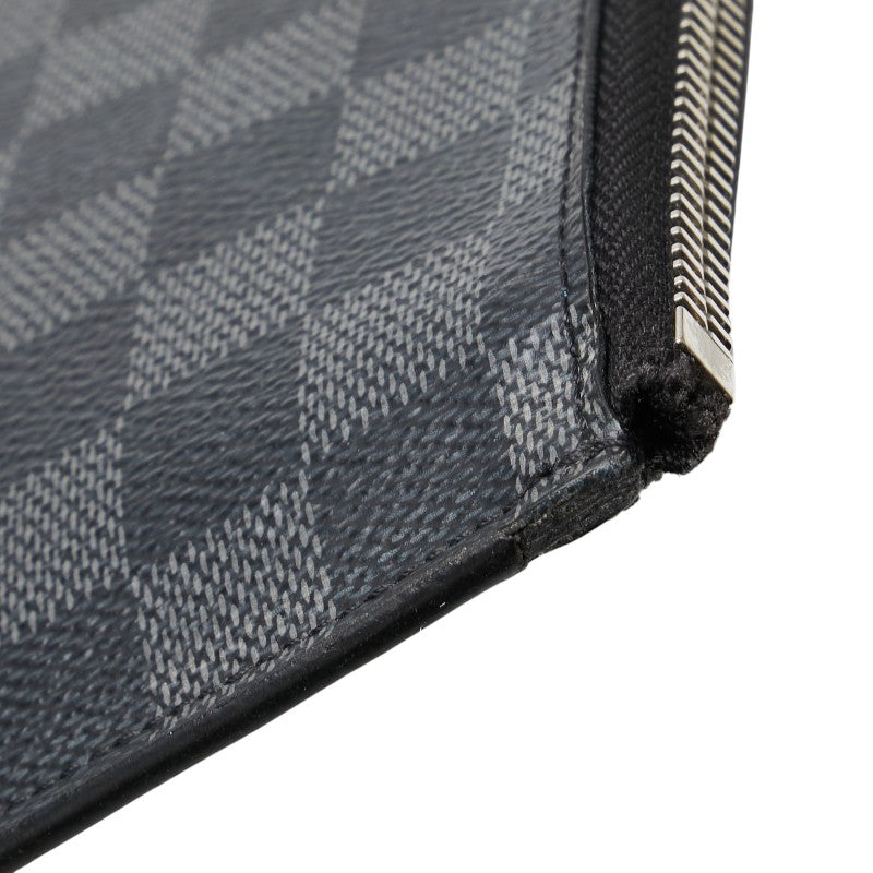 ルイ ヴィトン ダミエ グラフィット ポシェットジュールGM クラッチバッグ N41501 ブラック PVC レザー メンズ LOUIS VUITTON 【中古】