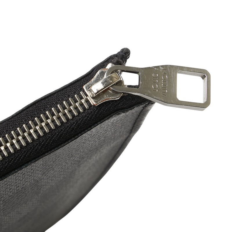 ルイ ヴィトン ダミエ グラフィット ポシェットジュールGM クラッチバッグ N41501 ブラック PVC レザー メンズ LOUIS VUITTON 【中古】