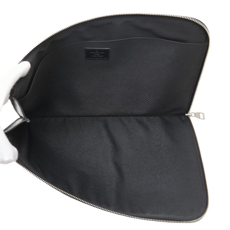 ルイ ヴィトン ダミエ グラフィット ポシェットジュールGM クラッチバッグ N41501 ブラック PVC レザー メンズ LOUIS VUITTON 【中古】