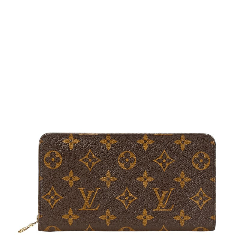 ルイ ヴィトン モノグラム ポルトモネジップ 長財布 ラウンドファスナー M61727 ブラウン PVC レザー レディース LOUIS VUITTON 【中古】