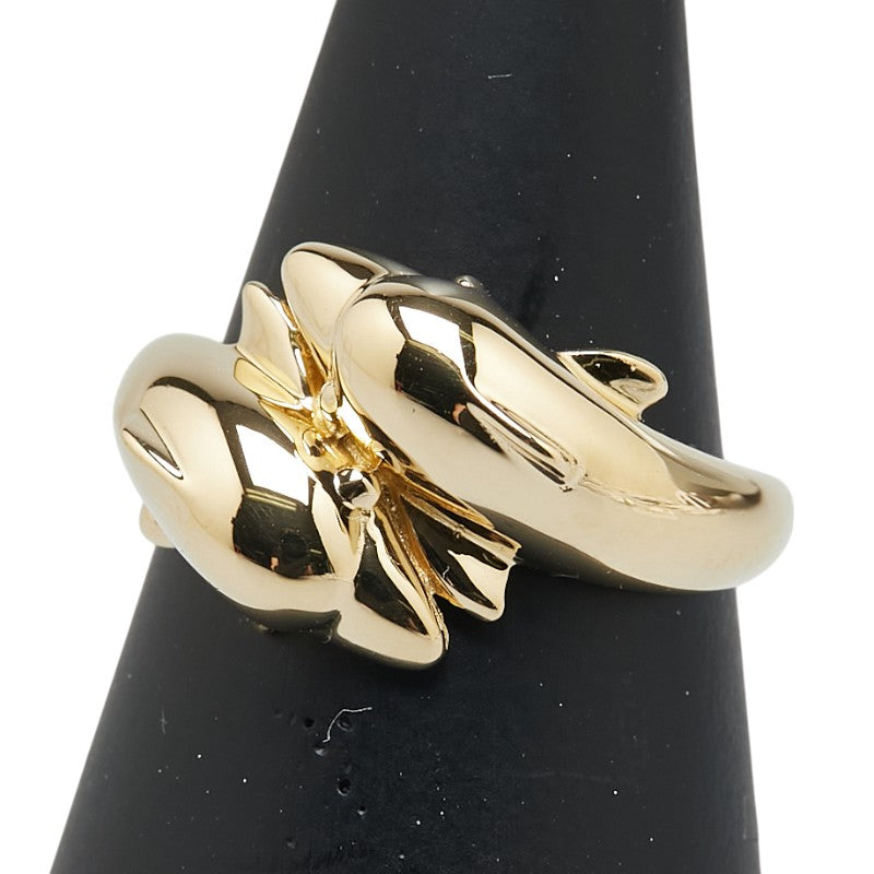 K18YG イエローゴールド イルカ ドルフィン モチーフ リング 指輪 レディース 12.5号 【中古】