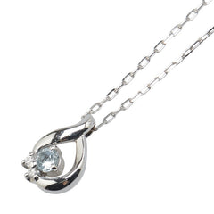 ヨンドシー K18WG ホワイトゴールド アクアマリン ダイヤ ペンダントネックレス レディース 4℃ 【中古】